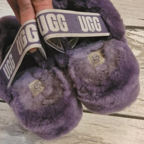 UGG AUSTRALIA Fluff Yeah purple shearling slingback plush cozy slippers Wmn's 7 - Picture 5 of 9